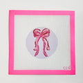 Coquette Bows Needlepoint Canvas Hand Painted, 18 Mesh 4" Ornament Design Canvas